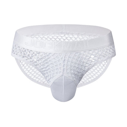 Men's Low Rise Fishnet Mesh See-Through Thong Briefs
