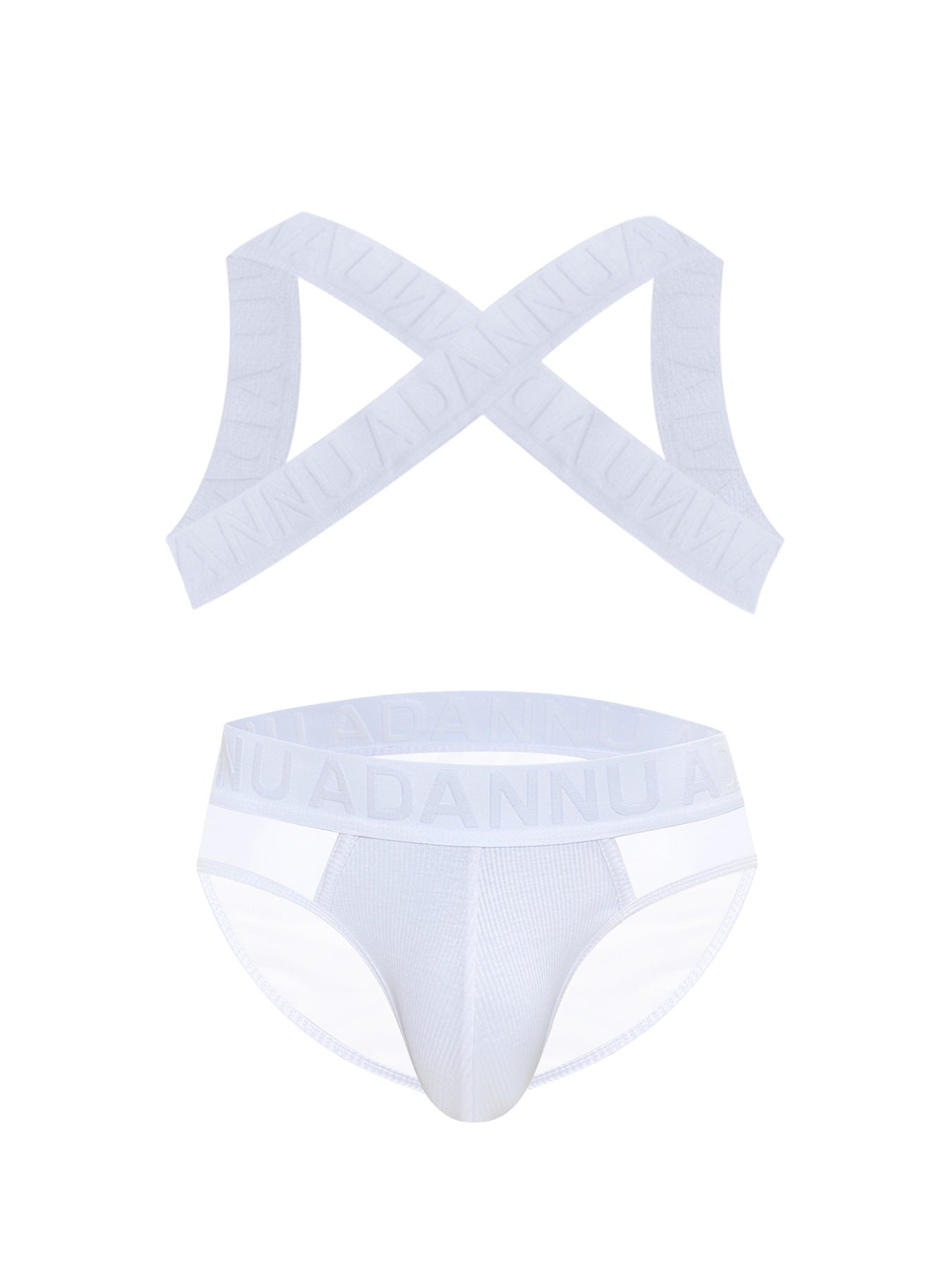 Harness Jockstrap Ribbed Mesh Cut Out Letter Waistband Gym Thong Underwear