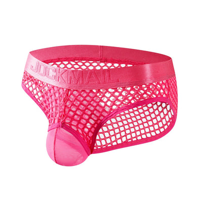 Men's Low Rise Fishnet Mesh See-Through Thong Briefs