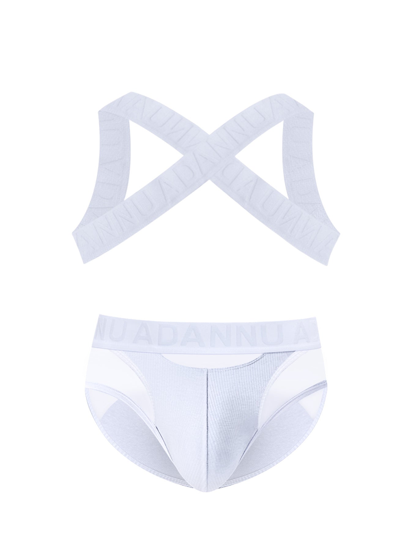 Harness Jockstrap Ribbed Mesh Cut Out Letter Waistband Gym Thong Underwear