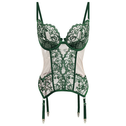 Lace Corset Lingerie Set Strappy Garter Bustier