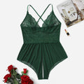 Lingerie Plus Size Jumpsuit with Perspective Opening, Sexy and Seductive Jumpsuit Set