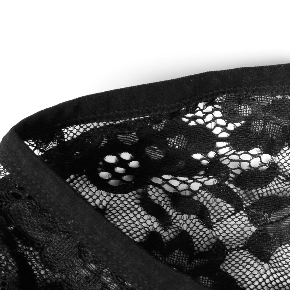 Men's Lace Boxer Briefs Floral Sheer Pouch Low Rise Underwear