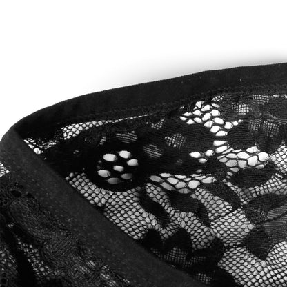 Men's Lace Boxer Briefs Floral Sheer Pouch Low Rise Underwear