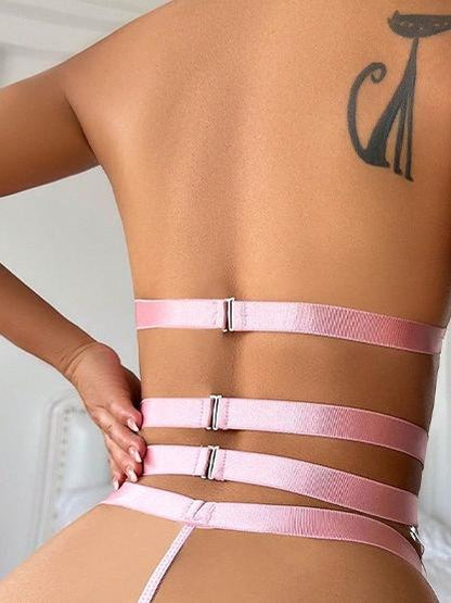 Lingerie Set Heart Chain Garter Belt Lace Teddy