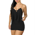 Pure Color Hemp Rope Casual Sling Dress