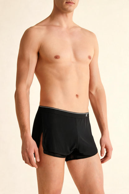 Men's Ice Silk Quick Dry Sports Fitness Booty Shorts Mesh Pajama Shorts