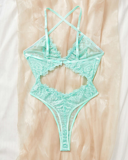 Cross With Backless Hollow Bodysuits