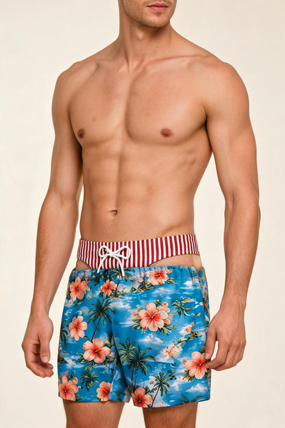 Men's Breathable Beach Shorts 3D Fun Print Quick Dry Swim Trunks