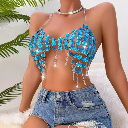 Handmade Sapphire Hollow Camisole