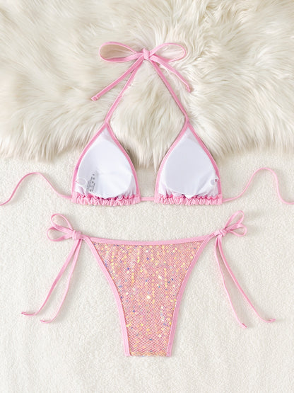 Sheer Mesh Bikini with Sequins