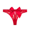 Alluring Women's Low Rise Thong Panties Featuring Bowknot Sheer Design for a Seductive Style