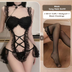 Black + black silk stockings