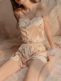 Autumn Ice Silk Two-Piece Suit Sling