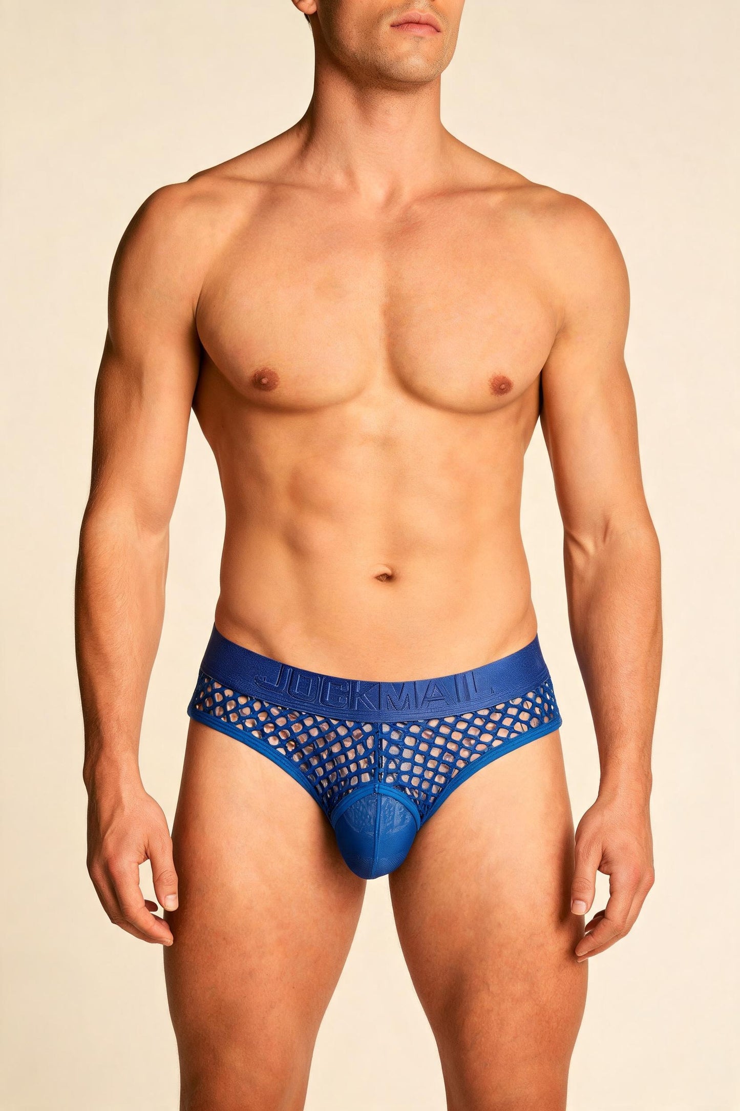 Men's Low Rise Fishnet Mesh See-Through Thong Briefs