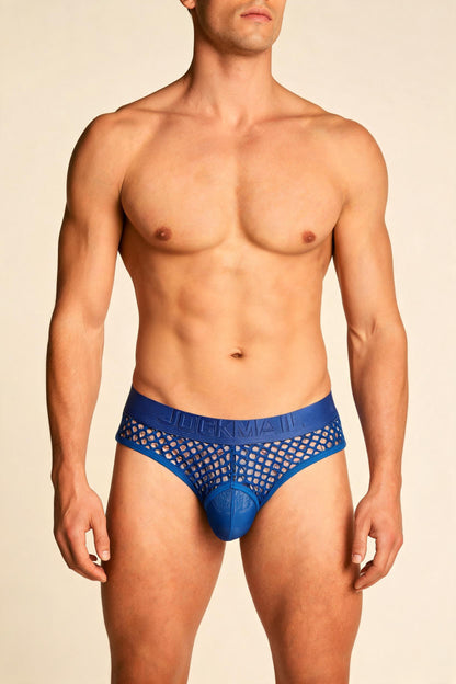 Men's Low Rise Fishnet Mesh See-Through Thong Briefs