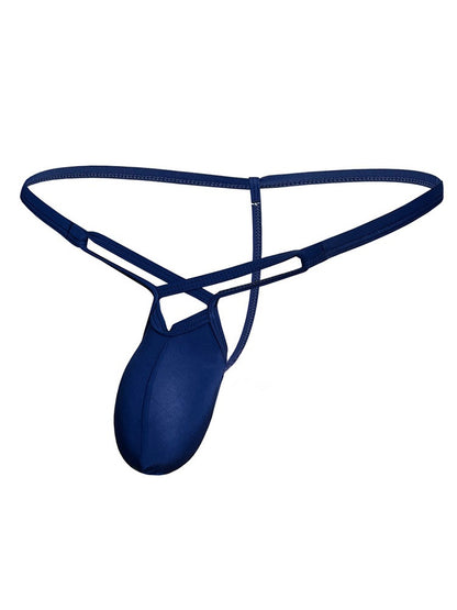 Men's Glossy Thong Pouch Low Rise Sexy Underwear