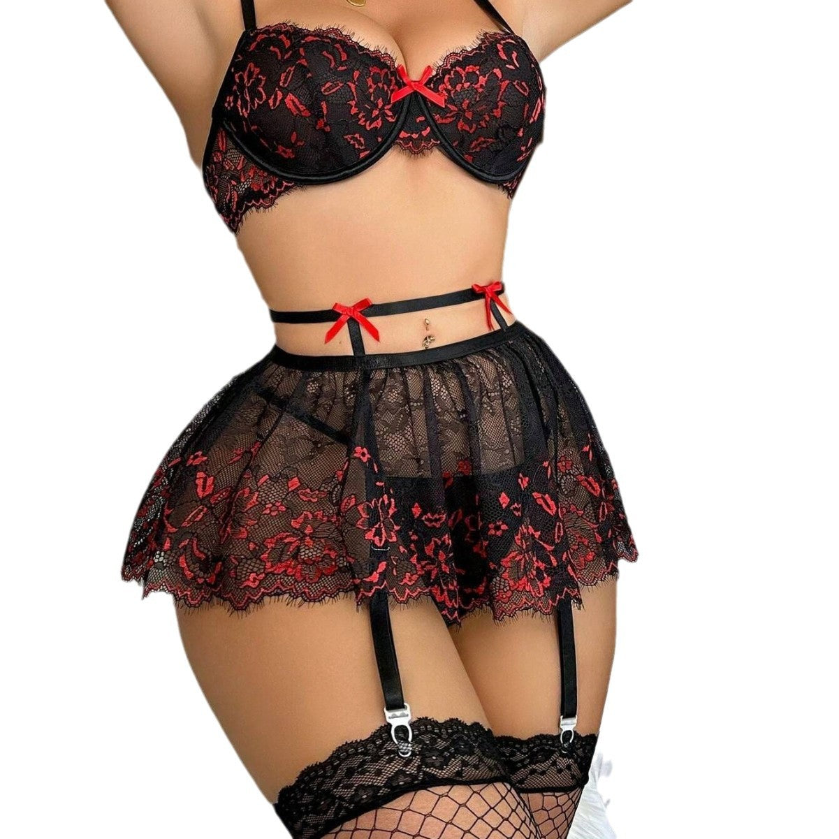 Lace Backless See-through Fishnet Stockings Sexy Suit