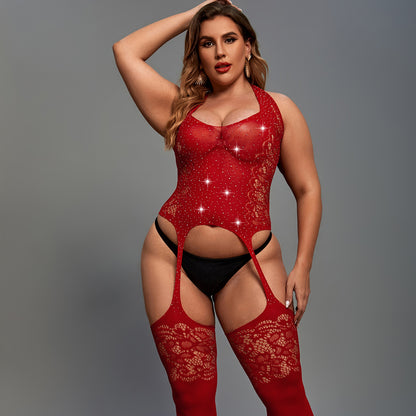 Role-Playing Rhinestone Hollow-out Tight Underwear Free of Temptation